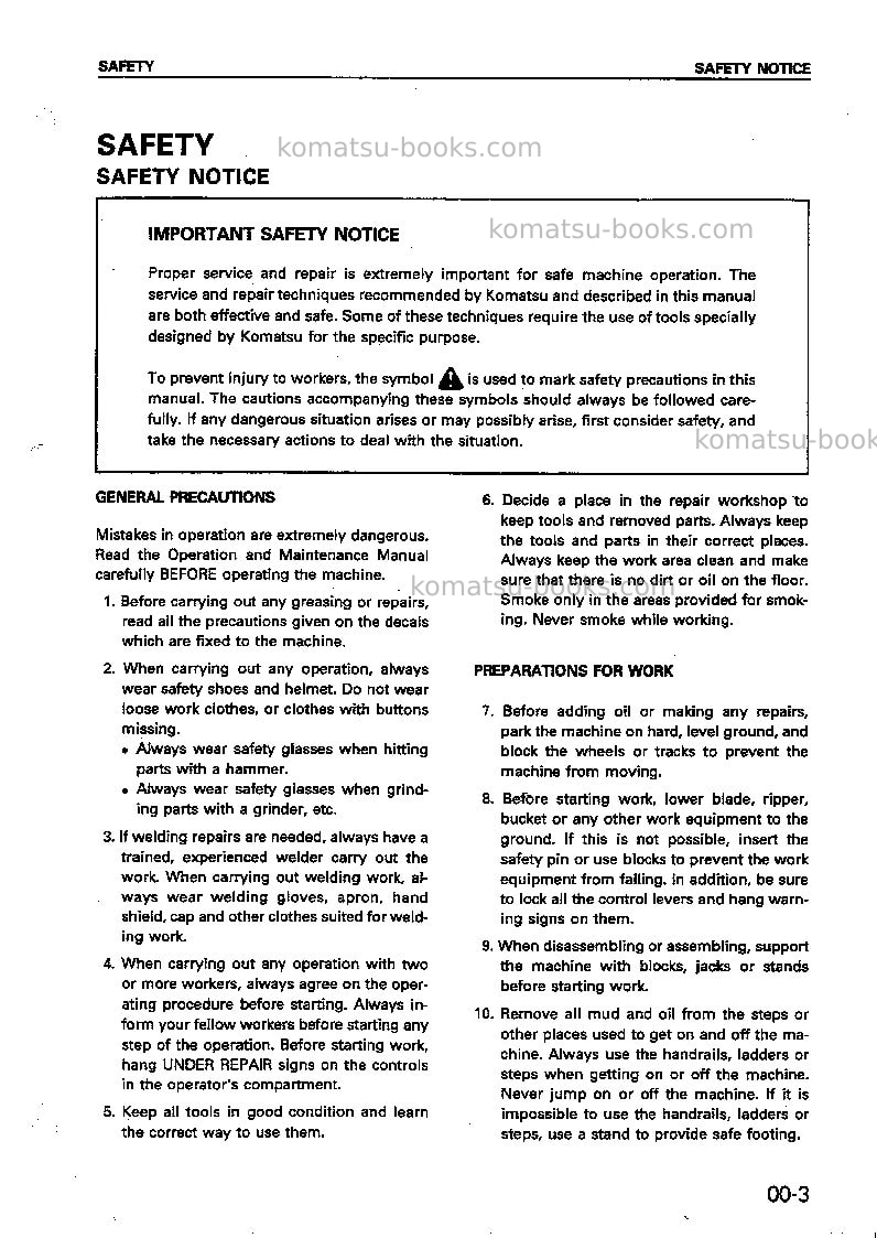 Komatsu wd420-3jpn Repair & maintenance cover Page 3 Komatsu wd420-3jpn Repair & maintenance cover Page 3