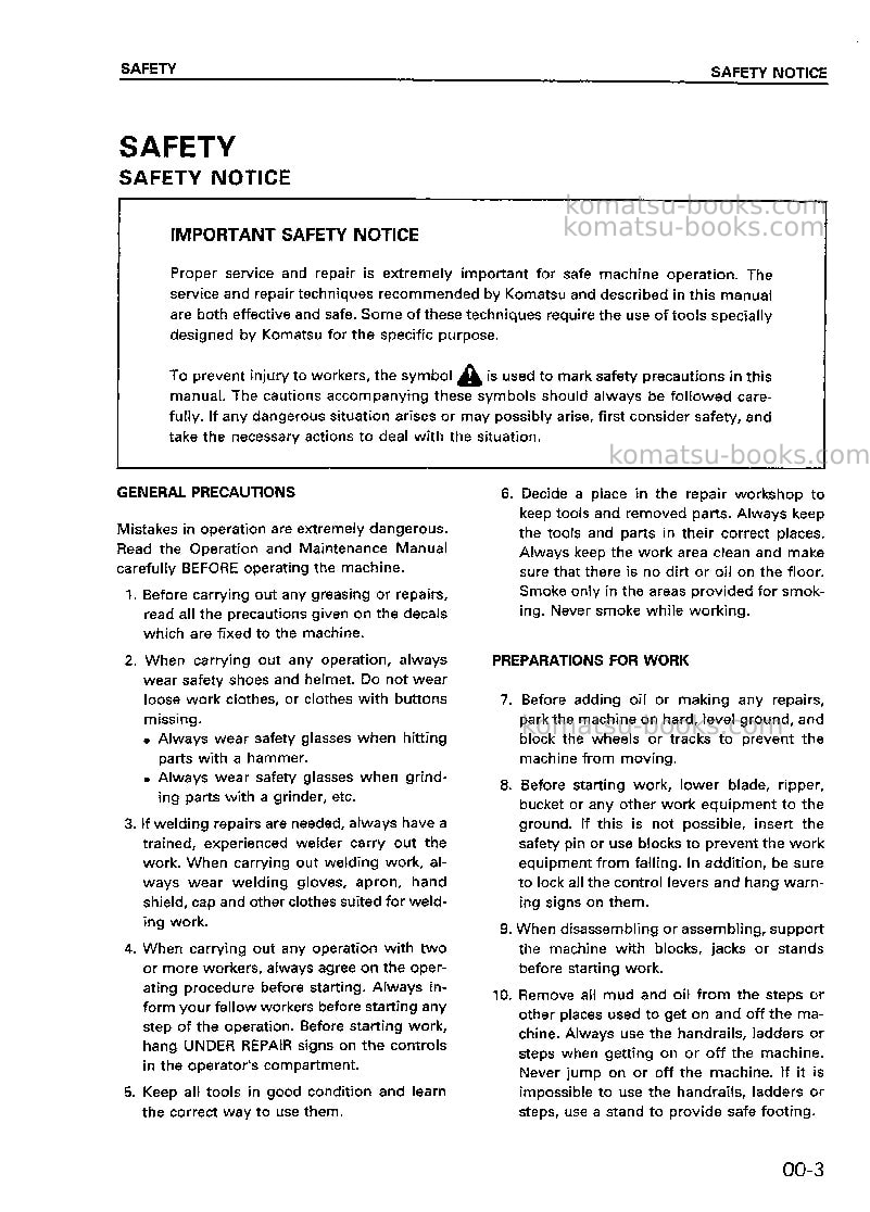 Komatsu hs150s-11jpn Repair & maintenance cover Page 3 Komatsu hs150s-11jpn Repair & maintenance cover Page 3