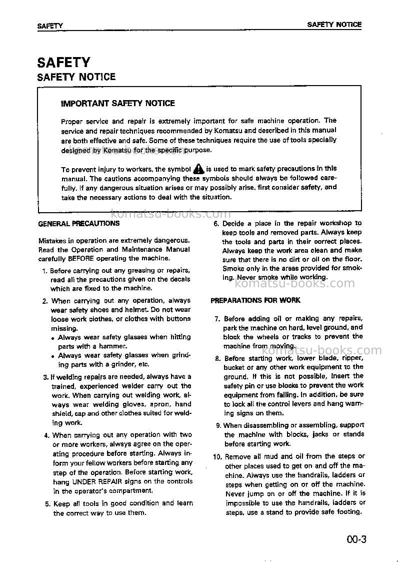 Komatsu wd420-3jpn Repair & maintenance cover Page 3