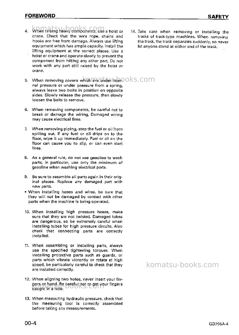 Komatsu gd705a-4jpn--40c degree Repair & maintenance cover Page 3 Komatsu gd705a-4jpn--40c degree Repair & maintenance cover Page 3