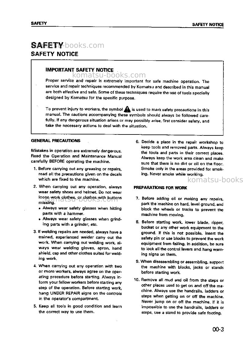 Komatsu wa600-3jpn--50c degree Repair & maintenance cover Page 3