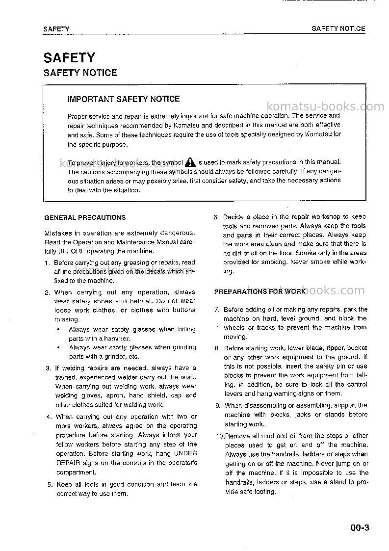 Komatsu wf550a-3jpn Repair & maintenance cover Page 3