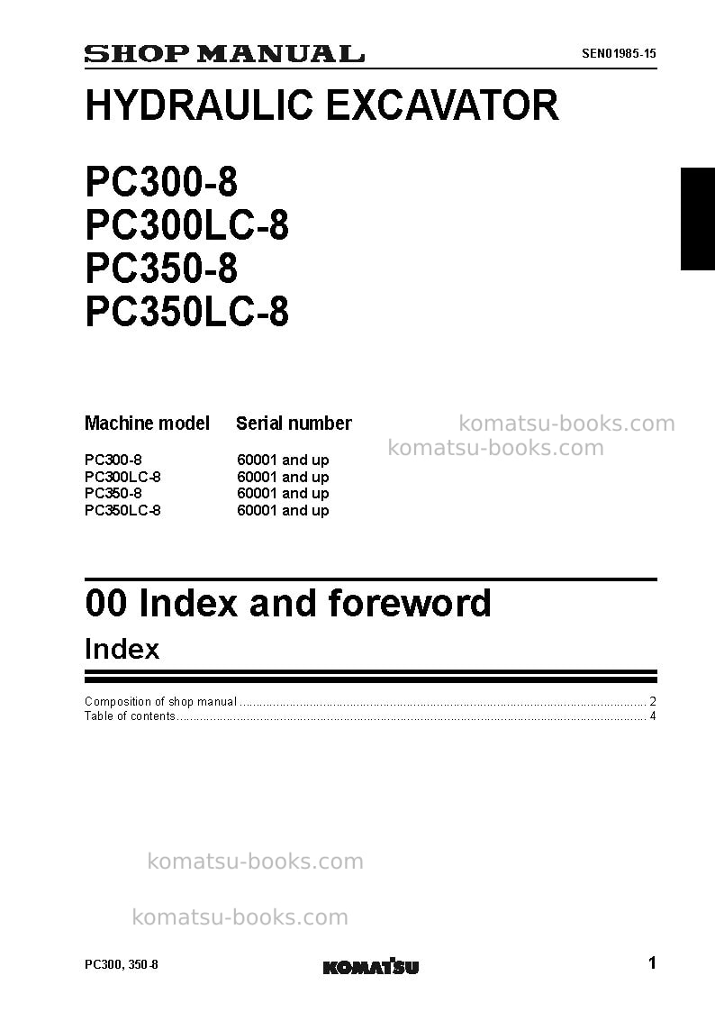 Komatsu pc300-8jpn-work equipment grease 500h Repair & maintenance cover Page 3