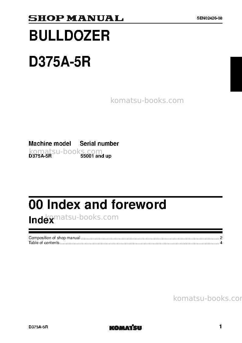 Komatsu d375a-5jpn-w/o egr Repair & maintenance cover Page 3 Komatsu d375a-5jpn-w/o egr Repair & maintenance cover Page 3