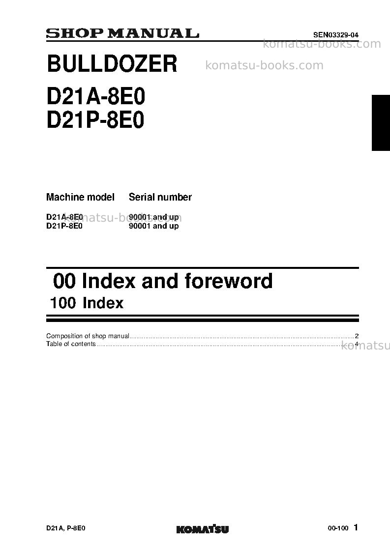 Komatsu d21a-8jpn-interim tier4 Repair & maintenance cover Page 3
