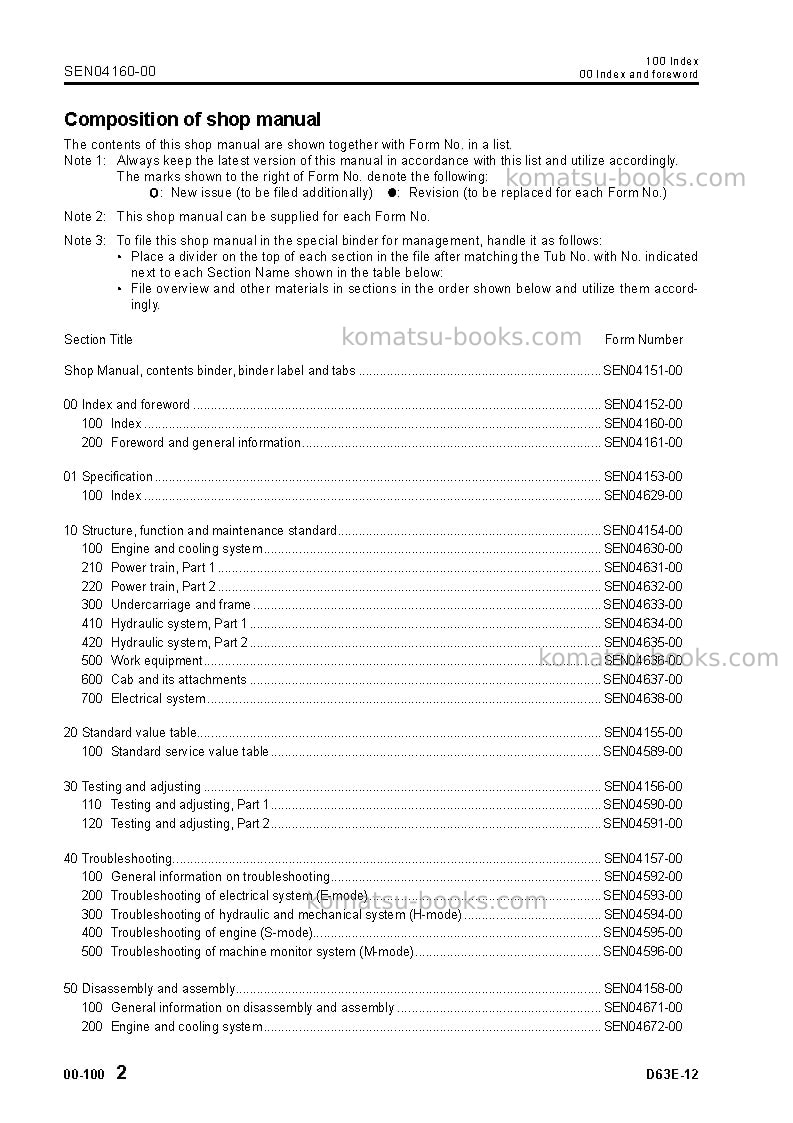 Komatsu d63e-12jpn Repair & maintenance cover Page 3 Komatsu d63e-12jpn Repair & maintenance cover Page 3