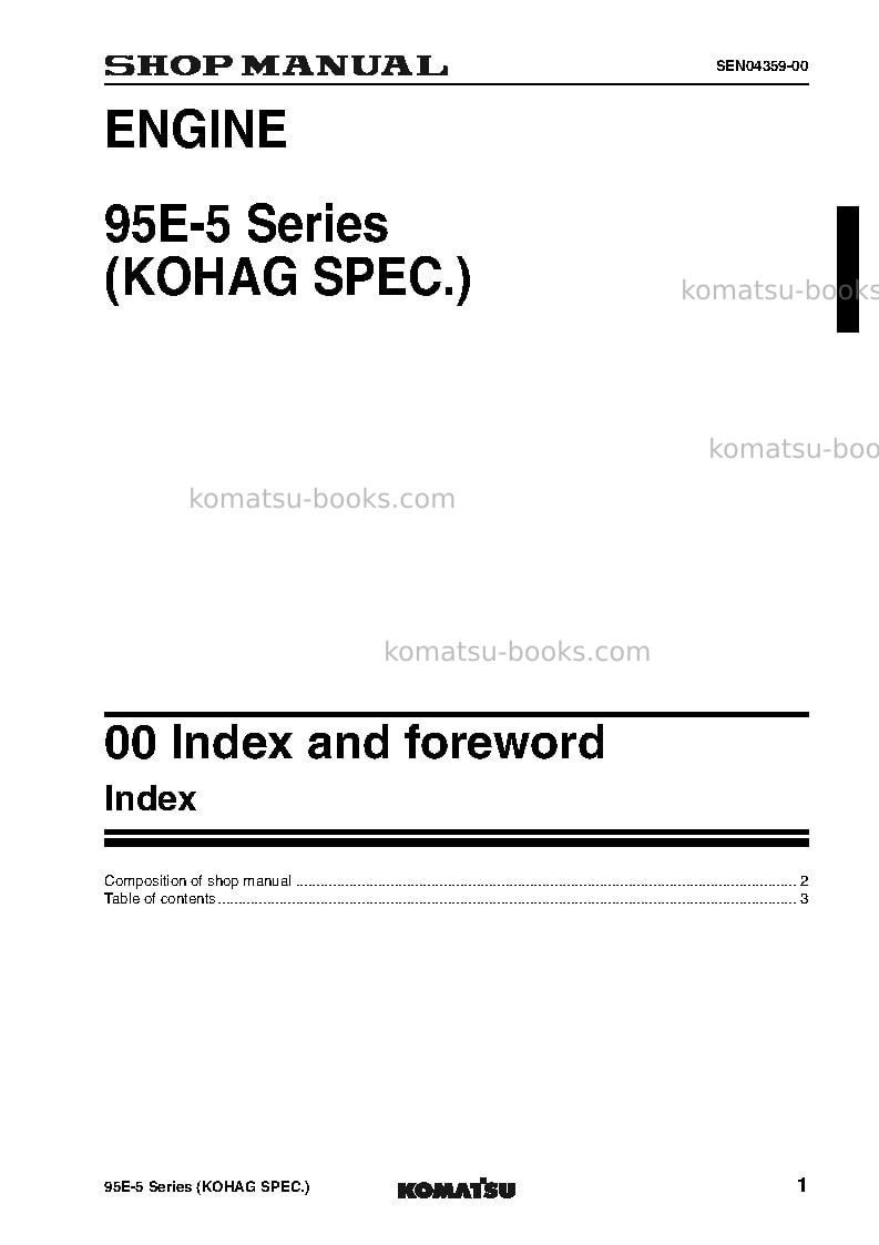 Komatsu saa4d95le-5jpn-for wa100m-6 Repair & maintenance cover Page 3