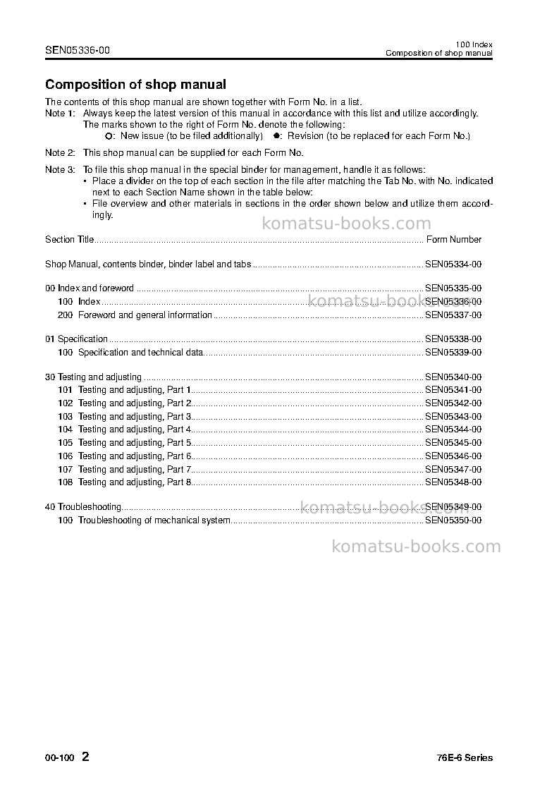 Komatsu 76e-6 seriesjpn Repair & maintenance cover Page 3 Komatsu 76e-6 seriesjpn Repair & maintenance cover Page 3