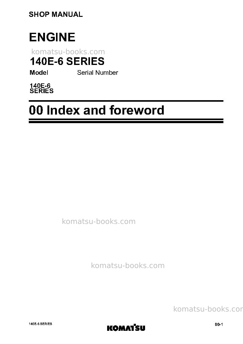 Komatsu 140e-6 seriesjpn Repair & maintenance cover Page 3 Komatsu 140e-6 seriesjpn Repair & maintenance cover Page 3