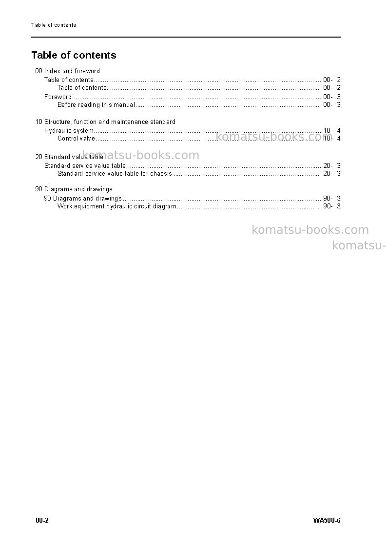 Komatsu wa500-6jpn-stone handling spec. Repair & maintenance cover Page 3