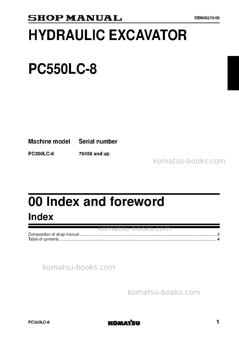Komatsu pc550lc-8jpn-for turkey Repair & maintenance cover Page 3 Komatsu pc550lc-8jpn-for turkey Repair & maintenance cover Page 3
