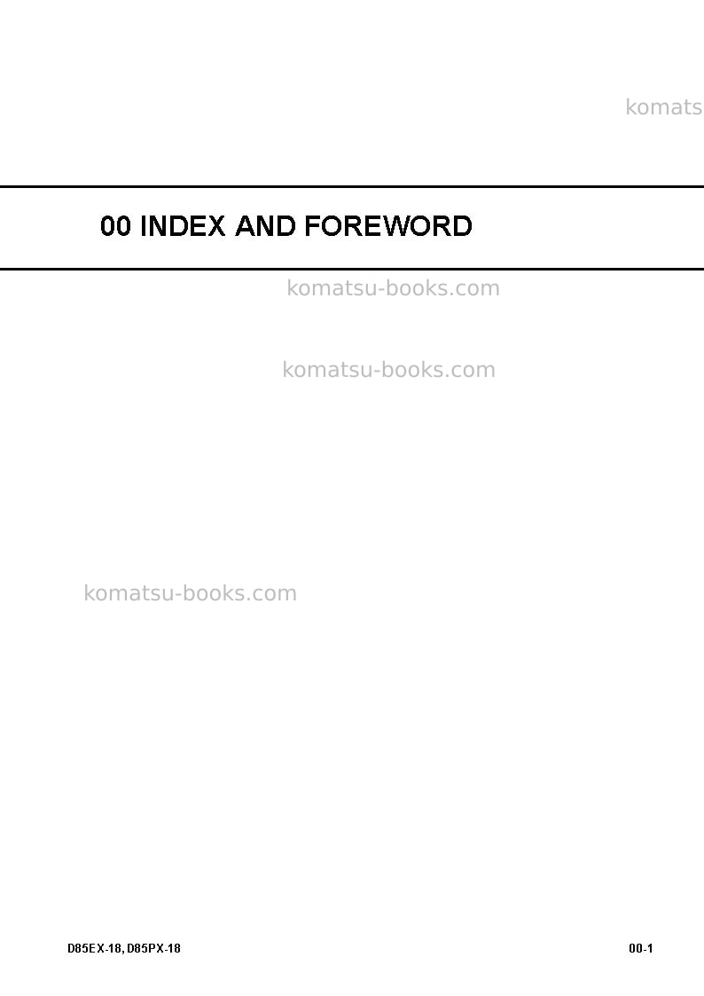 Komatsu d85ex-18jpn Repair & maintenance cover Page 3 Komatsu d85ex-18jpn Repair & maintenance cover Page 3