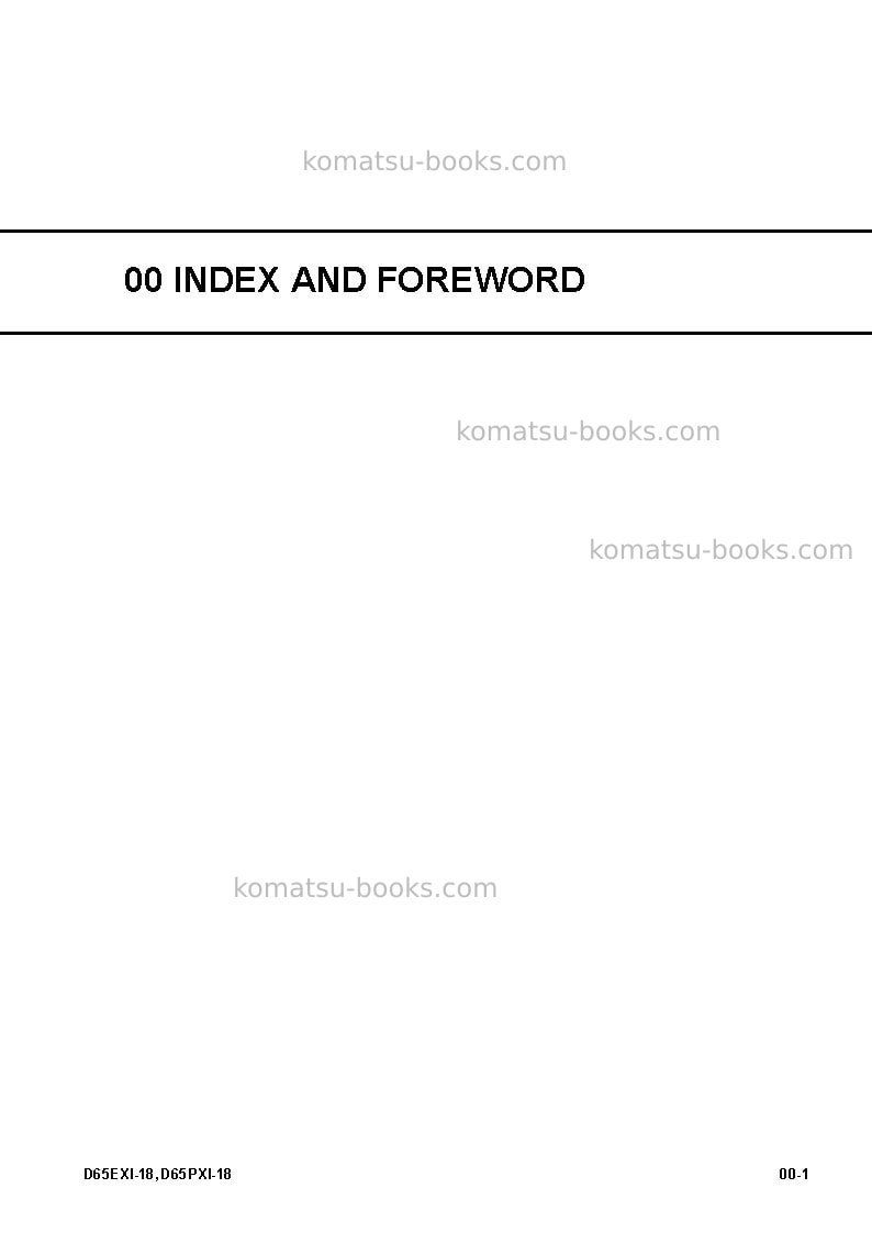 Komatsu d65exi-18jpn Repair & maintenance cover Page 3