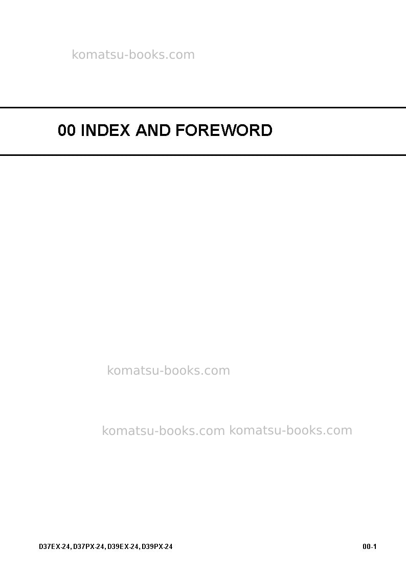 Komatsu d37ex-24jpn Field assembly manual cover Page 3 Komatsu d37ex-24jpn Field assembly manual cover Page 3