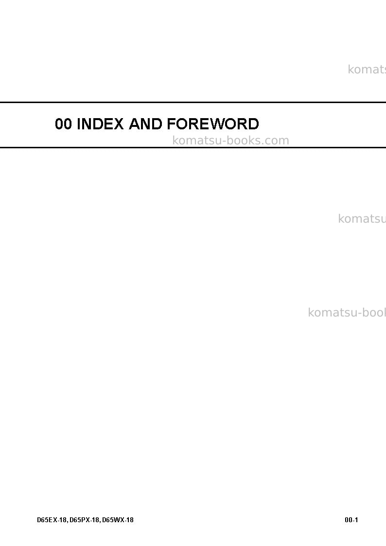 Komatsu d65px-18jpn Repair & maintenance cover Page 3