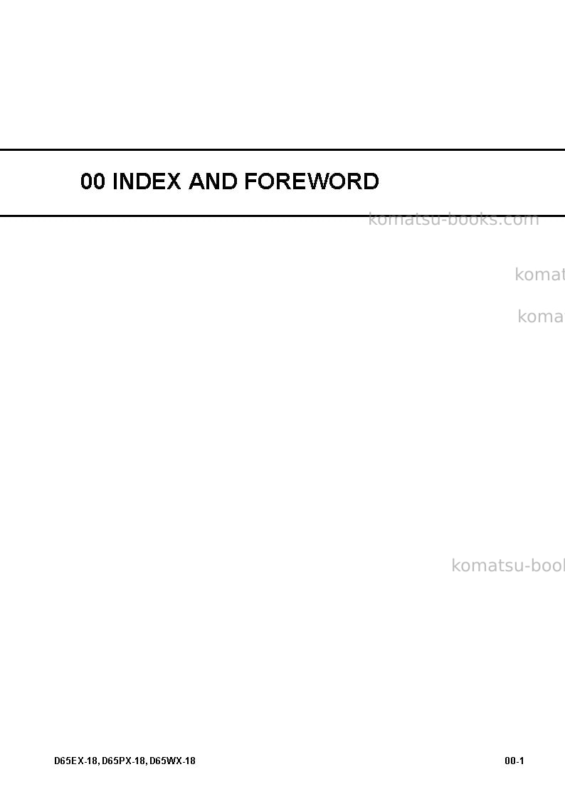 Komatsu d65px-18jpn Repair & maintenance cover Page 3