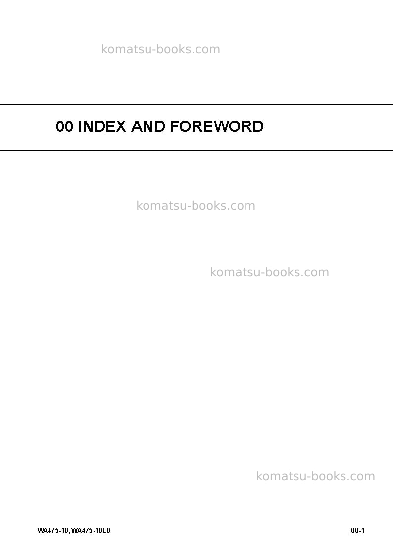 Komatsu wa475-10jpn Repair & maintenance cover Page 3