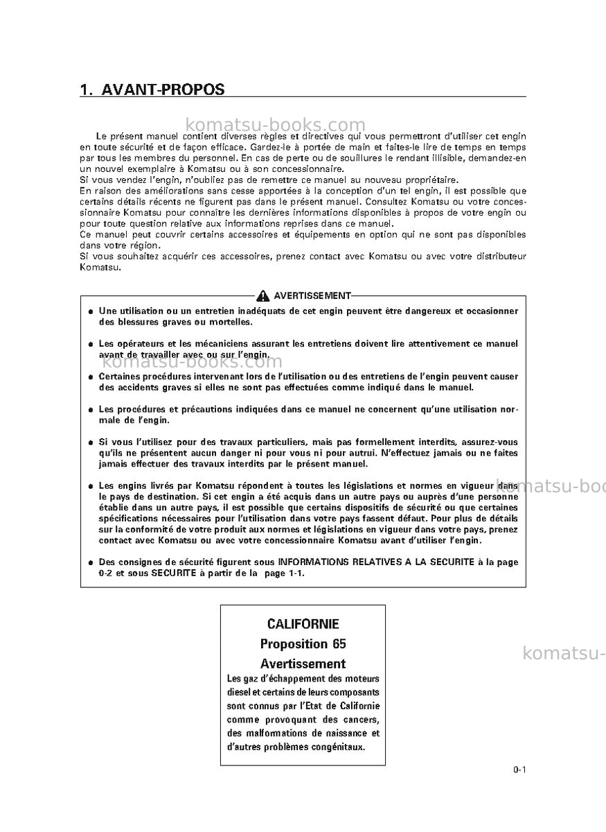 Komatsu wa320-3jpn Manuel d'utilisation couverture Page 3
