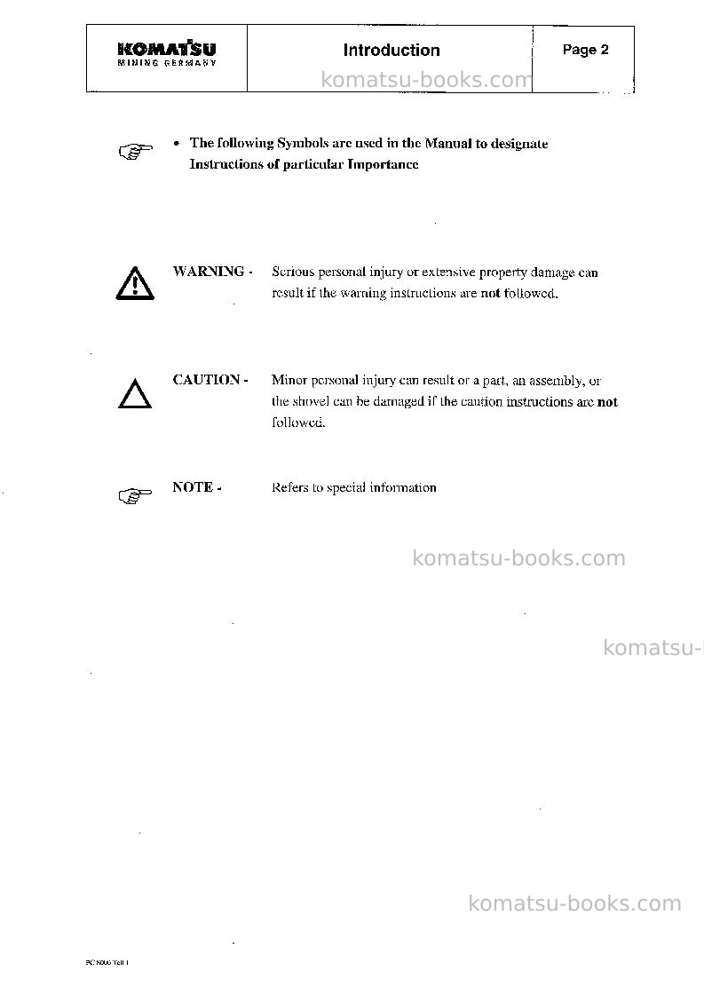 Komatsu pc8000-1deu-diesel Repair & maintenance cover Page 3