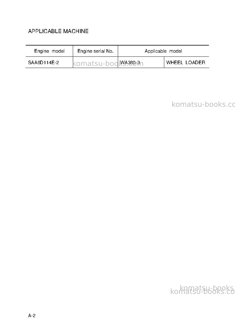 Komatsu 6d114 serieschn-for wa380-3 Repair & maintenance cover Page 3