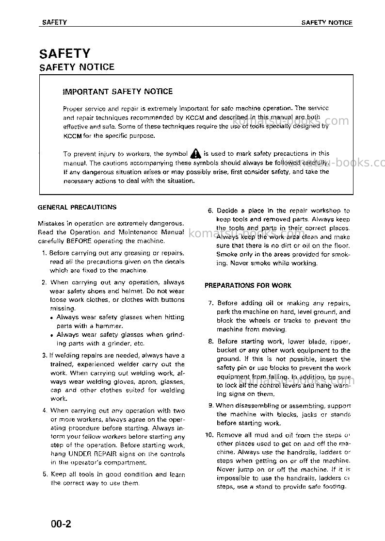 Komatsu wa320-3chn Repair & maintenance cover Page 3 Komatsu wa320-3chn Repair & maintenance cover Page 3
