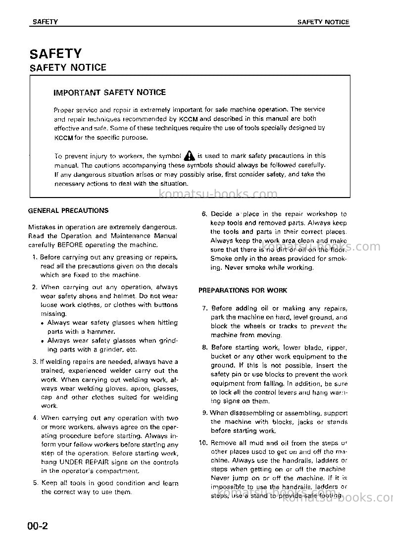 Komatsu wa380-3chn Repair & maintenance cover Page 3
