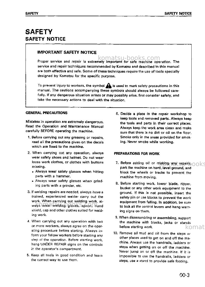 Komatsu wa470-3chn Repair & maintenance cover Page 3