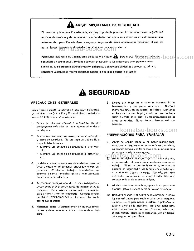 Komatsu wd420-1jpn Reparación y mantenimiento cover Page 3