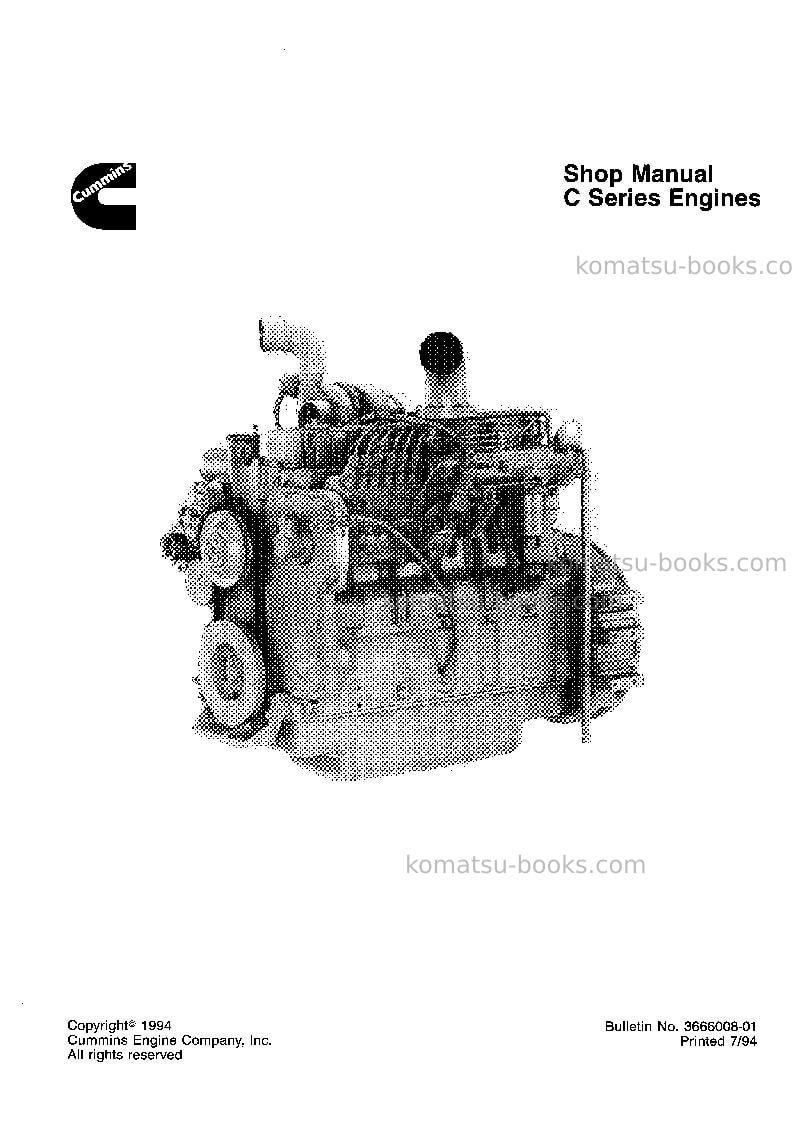 Komatsu cummins-cdeu Repair & maintenance cover Page 3