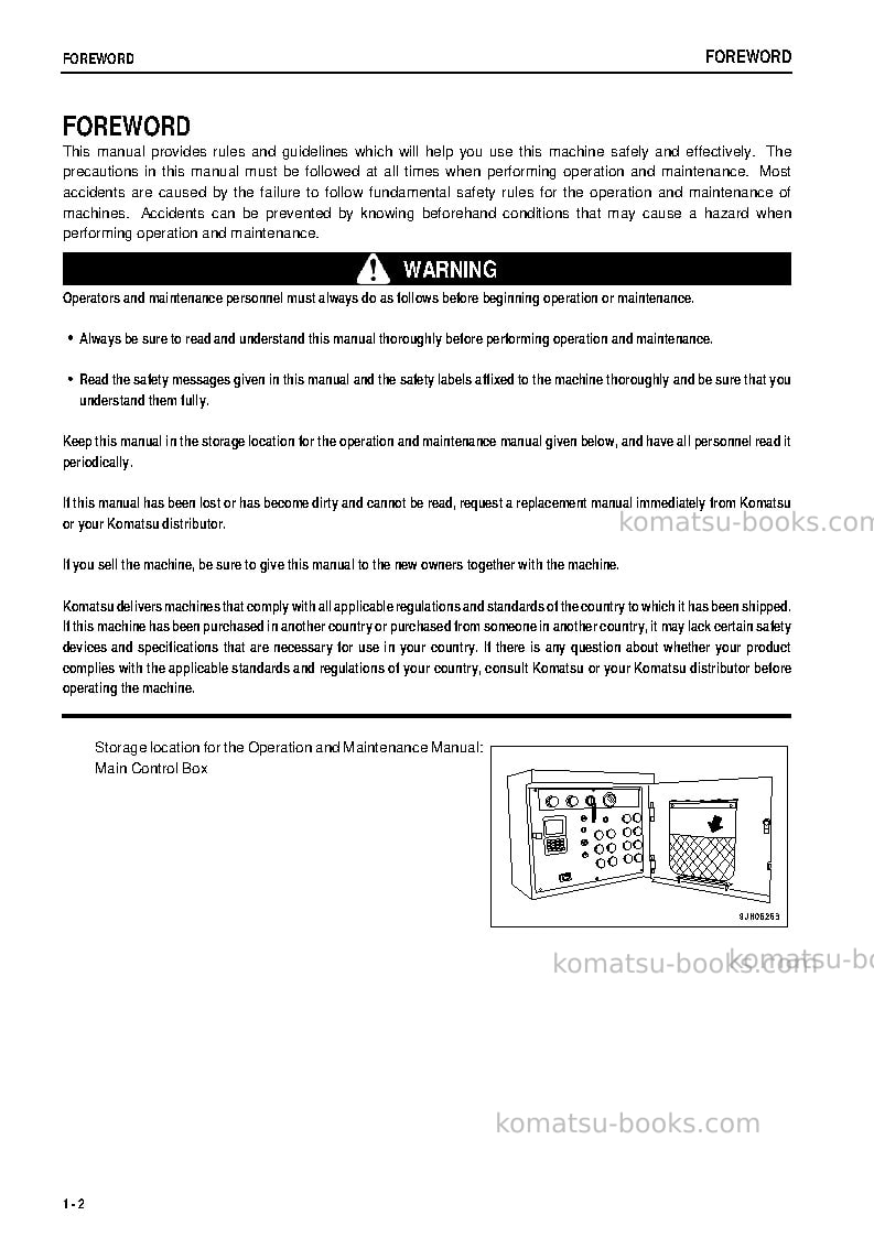 Komatsu br380jg-1jpn Operation manual cover Page 3 Komatsu br380jg-1jpn Operation manual cover Page 3