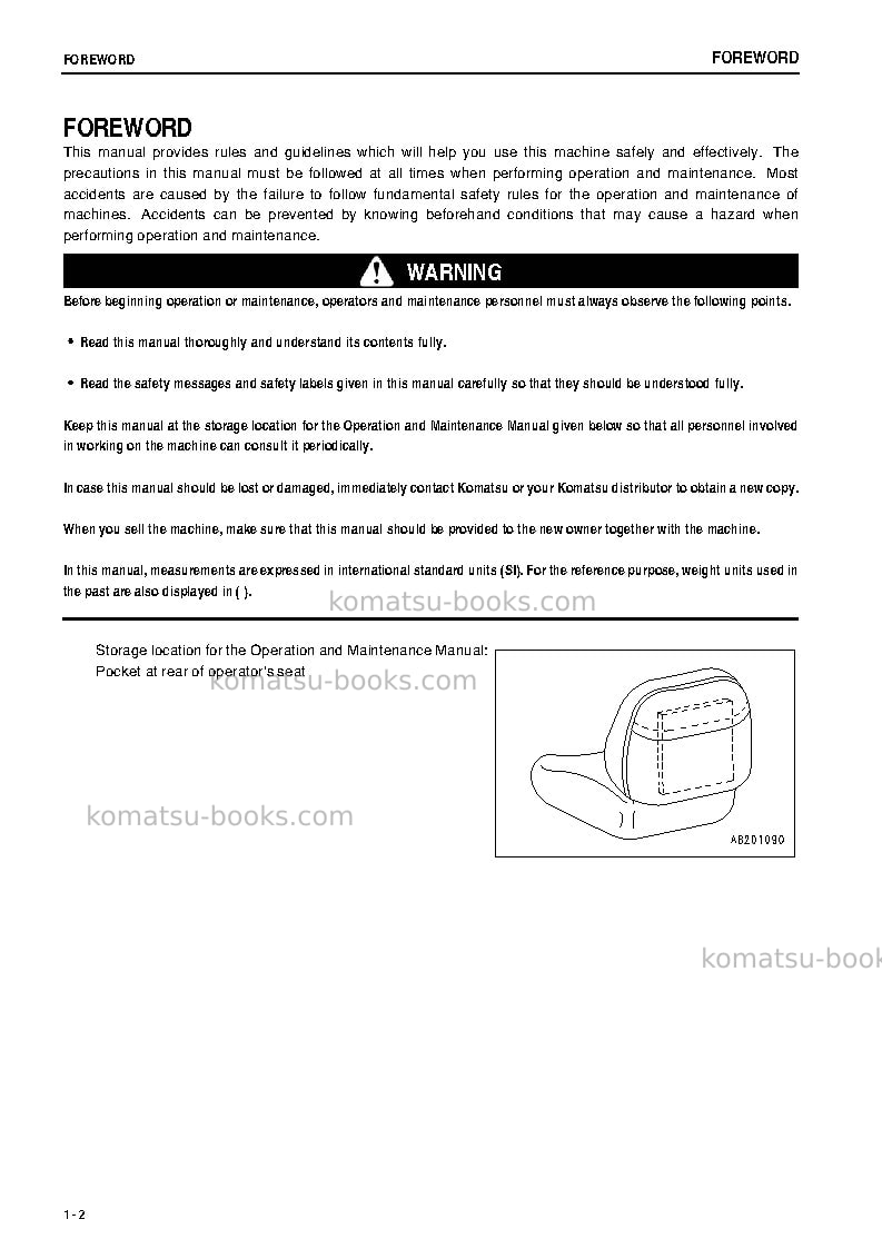 Komatsu d21p-8jpn Operation manual cover Page 3