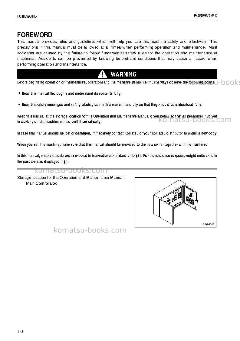 Komatsu br550jg-1jpn Operation manual cover Page 3 Komatsu br550jg-1jpn Operation manual cover Page 3