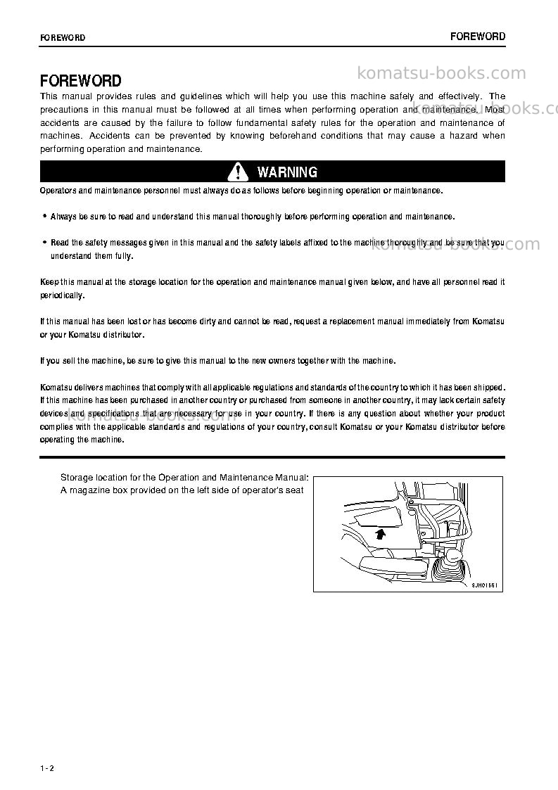 Komatsu pc78mr-6jpn Operation manual cover Page 3 Komatsu pc78mr-6jpn Operation manual cover Page 3
