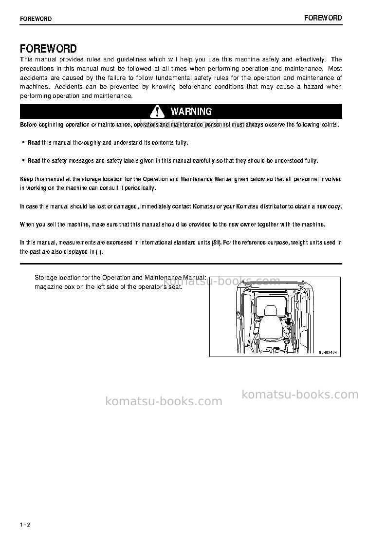 Komatsu pc400lc-7jpn Operation manual cover Page 3 Komatsu pc400lc-7jpn Operation manual cover Page 3