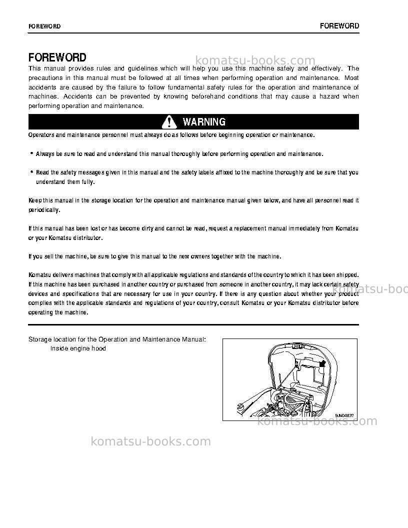 Komatsu pc09-1jpn Operation manual cover Page 3