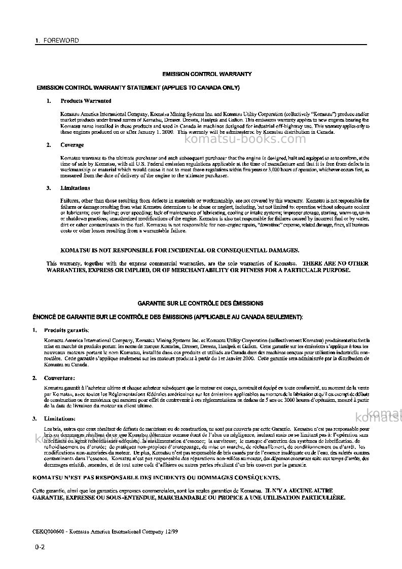 Komatsu wa900-3jpn Operation manual cover Page 3 Komatsu wa900-3jpn Operation manual cover Page 3
