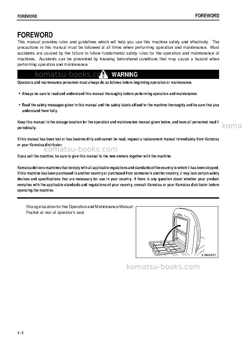 Komatsu pc58uu-3jpn Operation manual cover Page 3 Komatsu pc58uu-3jpn Operation manual cover Page 3