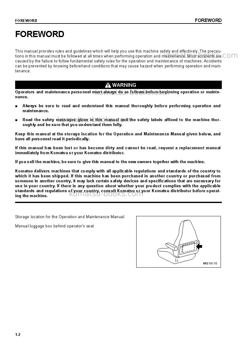 Komatsu pc128uu-2jpn Operation manual cover Page 3