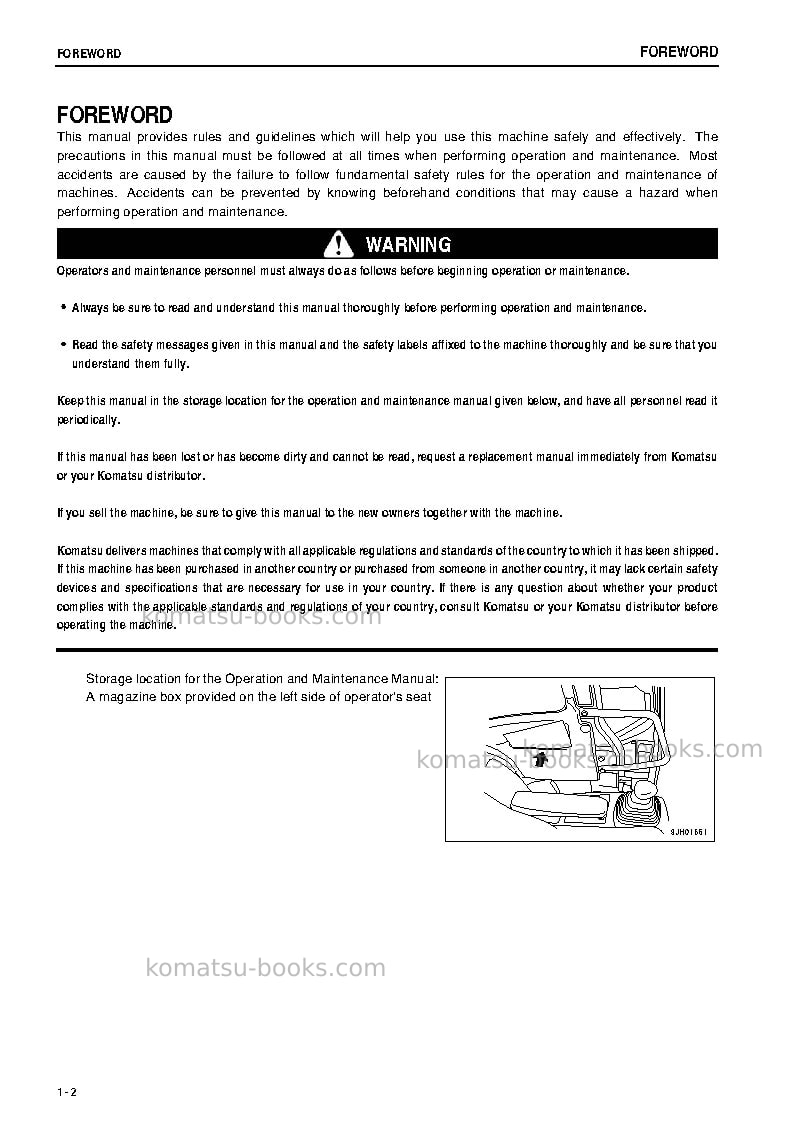 Komatsu pc138uslc-2jpn Operation manual cover Page 3 Komatsu pc138uslc-2jpn Operation manual cover Page 3