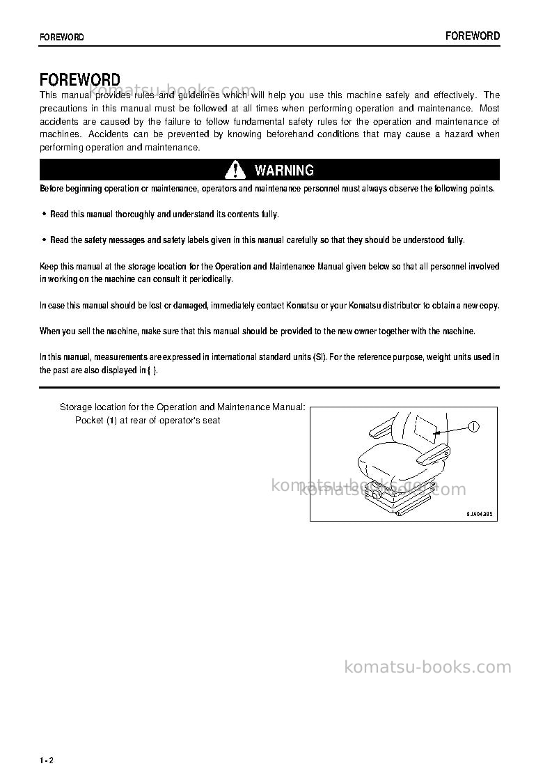 Komatsu wa250l-5jpn Operation manual cover Page 3 Komatsu wa250l-5jpn Operation manual cover Page 3