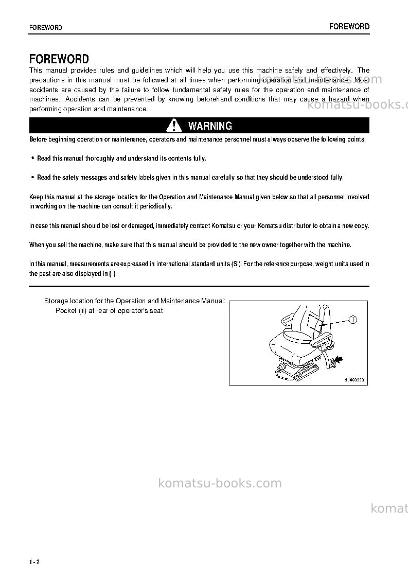 Komatsu wa470-5jpn Operation manual cover Page 3