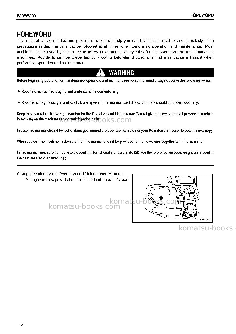 Komatsu cd110r-2jpn Operation manual cover Page 3 Komatsu cd110r-2jpn Operation manual cover Page 3