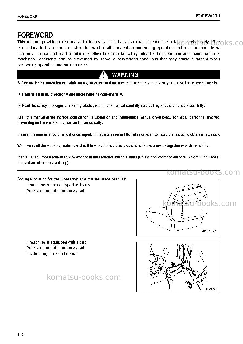 Komatsu d37px-21jpn Operation manual cover Page 3 Komatsu d37px-21jpn Operation manual cover Page 3