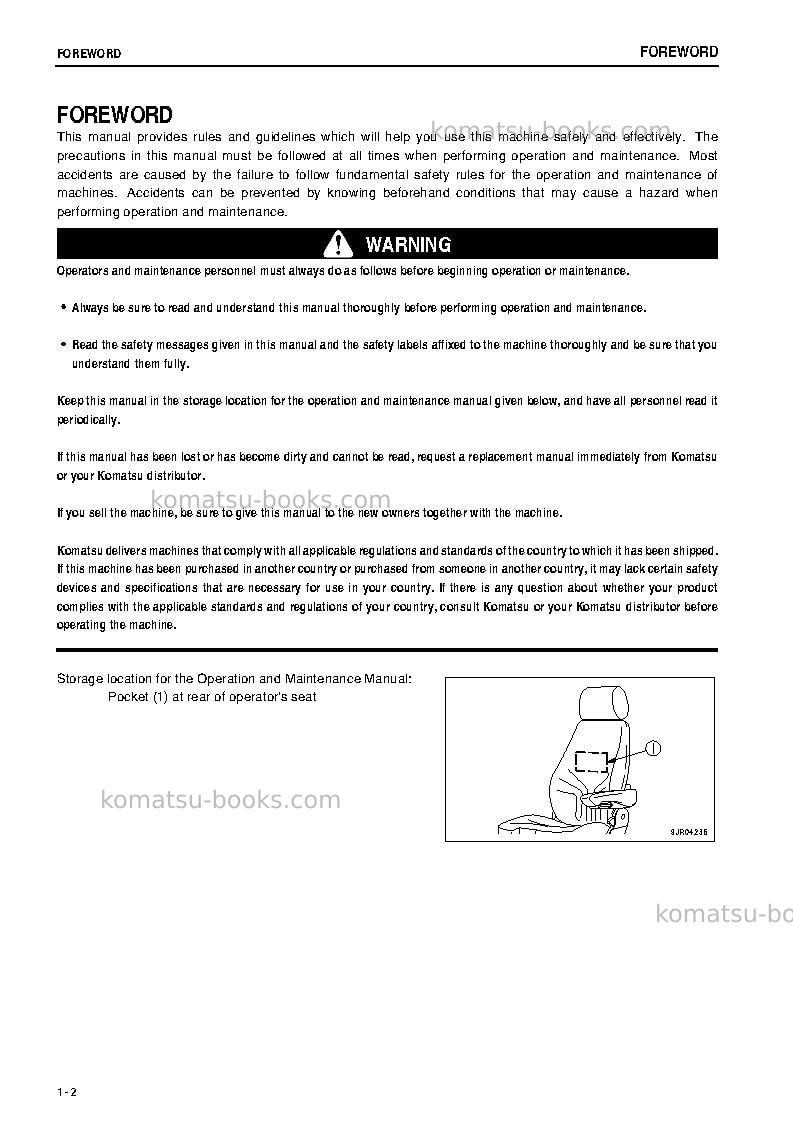 Komatsu wa600-6jpn Operation manual cover Page 3 Komatsu wa600-6jpn Operation manual cover Page 3