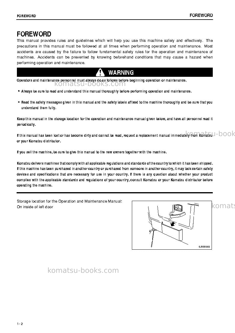 Komatsu hm300-2jpn Operation manual cover Page 3 Komatsu hm300-2jpn Operation manual cover Page 3