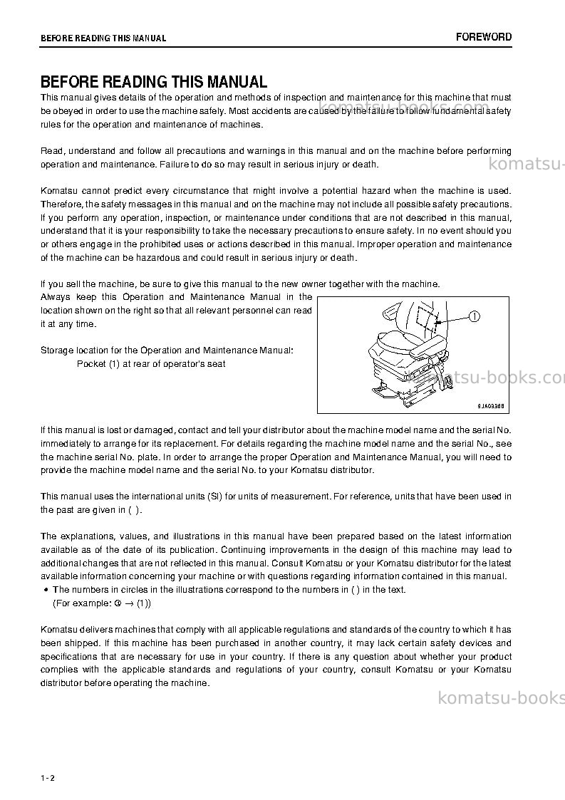 Komatsu wa450-6jpn-for n. america Operation manual cover Page 3 Komatsu wa450-6jpn-for n. america Operation manual cover Page 3