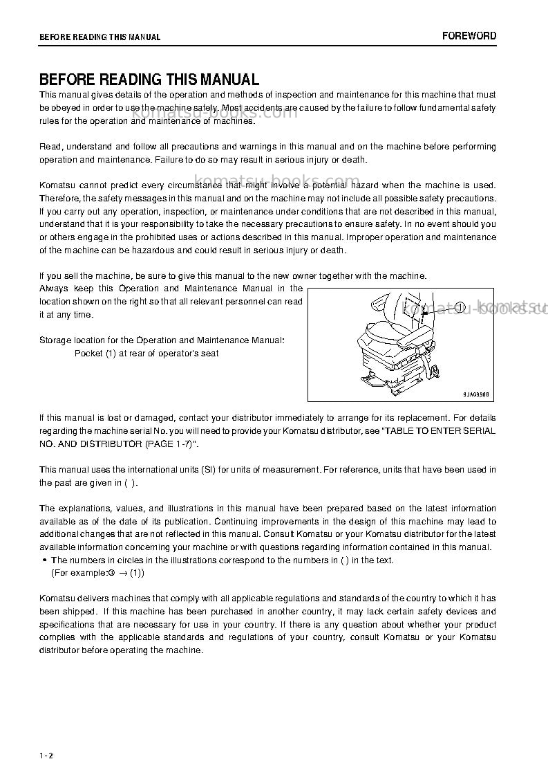 Komatsu wa380-6jpn-for n. america Operation manual cover Page 3
