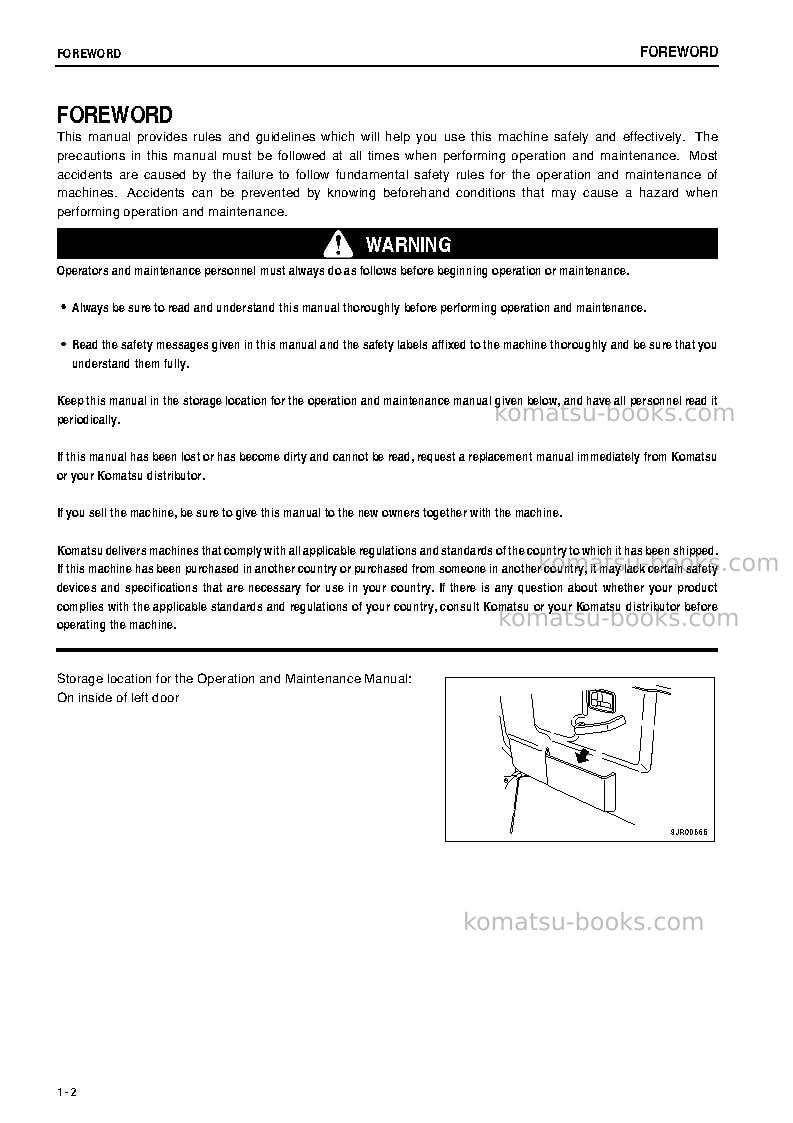Komatsu hm400-2jpn Operation manual cover Page 3 Komatsu hm400-2jpn Operation manual cover Page 3