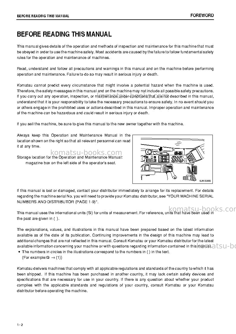 Komatsu pc2000-8jpn Operation manual cover Page 3 Komatsu pc2000-8jpn Operation manual cover Page 3