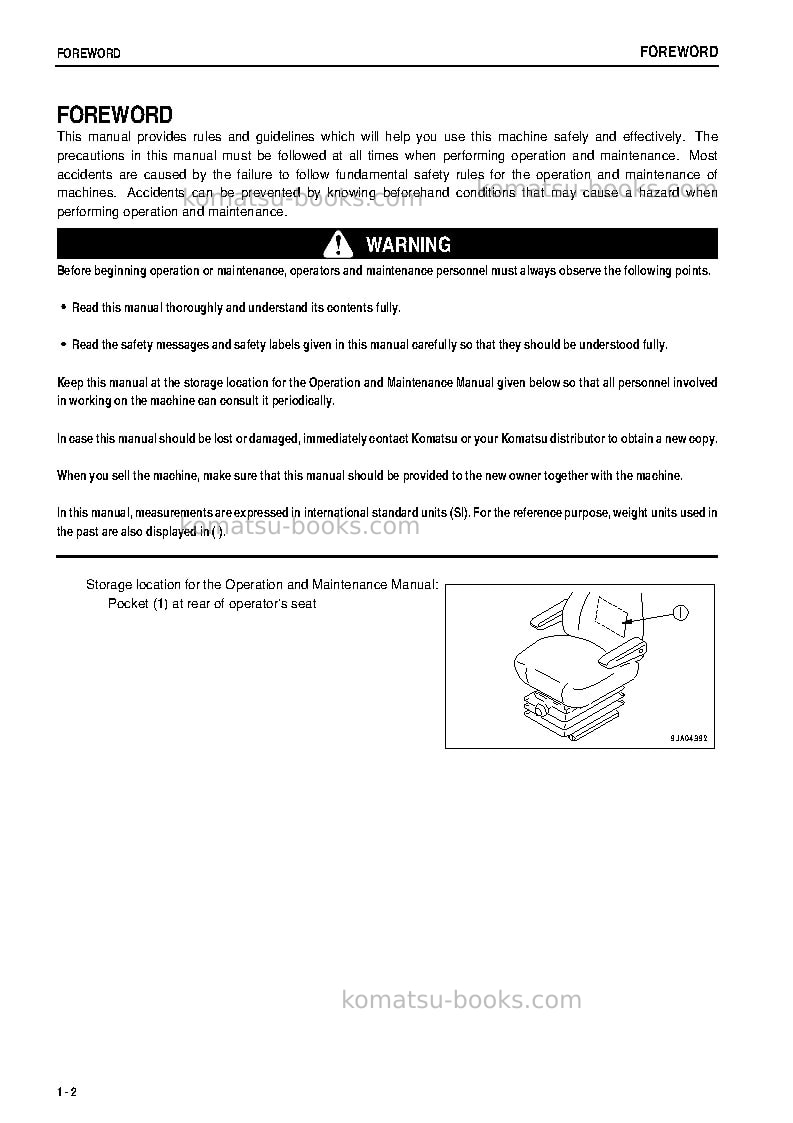 Komatsu wa320-5jpn Operation manual cover Page 3 Komatsu wa320-5jpn Operation manual cover Page 3